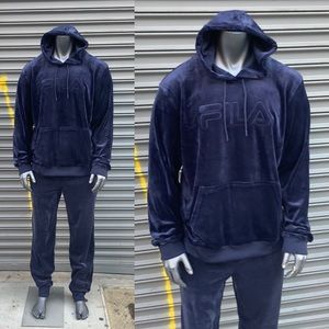 Men’s Navy Velour Hoodie Casual Tracksuits NWT